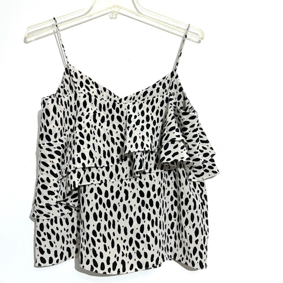 J Crew 100% Silk Animal Print Ruffle Cami Top NWT - Picture 4 of 7